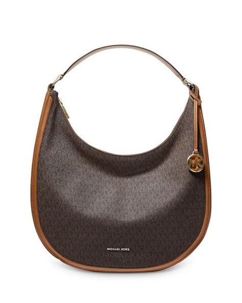 Michael kors Lydia Signature Large Leather Acorn/brown Hobo 